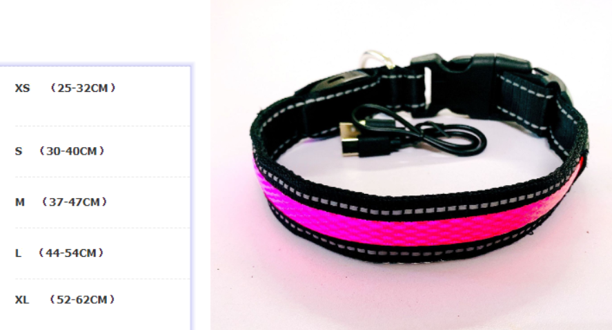 LED Dog Leash with Fluorescent Dog Collar